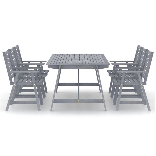 vidaXL Ensemble &agrave; manger de jardin 7 pcs Gris Bois d'acacia massif
