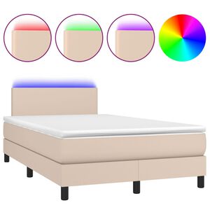 vidaXL Sommier &agrave; lattes de lit avec matelas LED cappuccino 120x190 cm