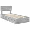vidaXL Lit de Rangement Gris Sonoma 100 x 200 cm Bois d'ing&eacute;nierie
