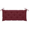 vidaXL Balancelle avec coussin rouge bordeaux 120 cm Bois de teck