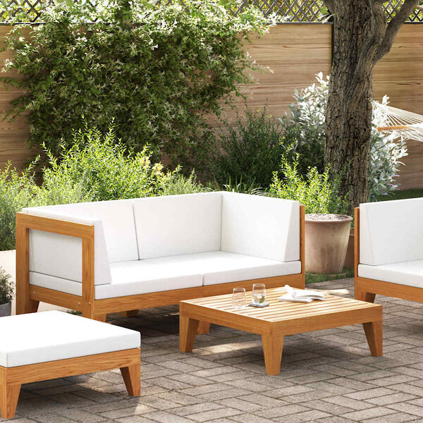 vidaXL Salon de jardin 2 pcs avec coussins Bois d'acacia solide