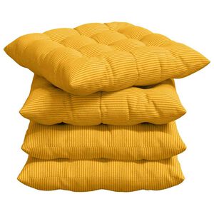 vidaXL Coussins de si&egrave;ge 4 pcs Jaune clair 40 x 40 x 6 cm