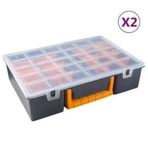 vidaXL Bo&icirc;tes d'assortiment 2 pcs s&eacute;parateurs amovibles 360x250x85 mm