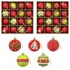 vidaXL Ensemble de boules de No&euml;l 32 pc Vert clair et rouge &Oslash; 6 cm