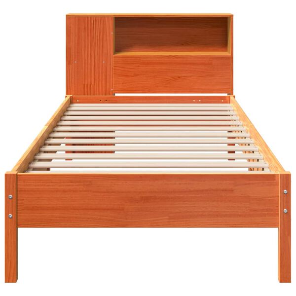vidaXL Lit bibliothèque sans matelas cire marron 75x190 cm pin massif