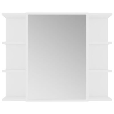 vidaXL Armoire à miroir de salle de bain Blanc 80x20,5x64 cm Aggloméré