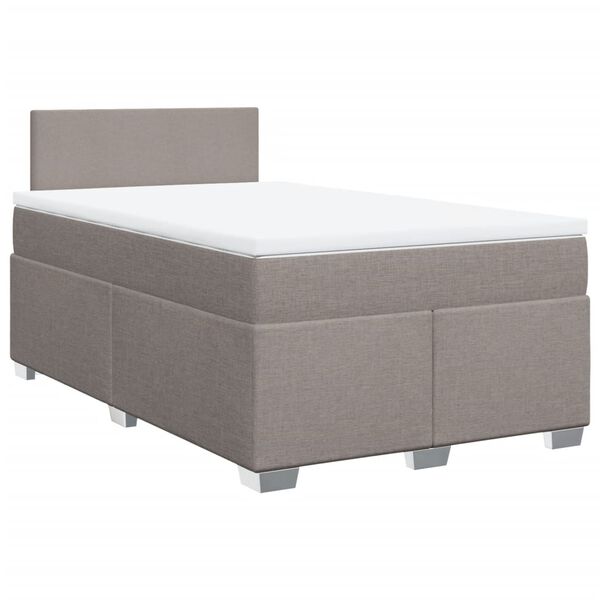 vidaXL Sommier &agrave; lattes de lit avec matelas taupe 120x190 cm tissu