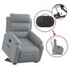 vidaXL Fauteuil inclinable &eacute;lectrique gris clair tissu