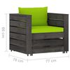 vidaXL Salon de jardin 7 pcs avec coussins Bois impr&eacute;gn&eacute; de gris