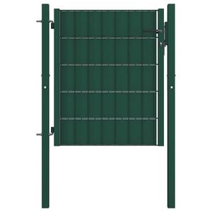 vidaXL Portail de cl&ocirc;ture PVC et acier 100x81 cm Vert