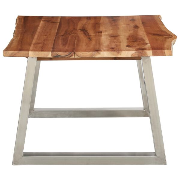 vidaXL Table basse 100x60x40 cm Bois d'acacia et acier inoxydable