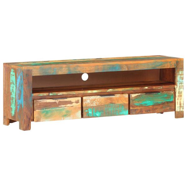vidaXL Meuble TV 119x30x41 cm bois de r&eacute;cup&eacute;ration massif