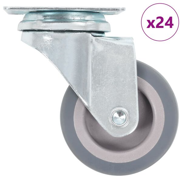 vidaXL 24 pcs Roulettes pivotantes 50 mm