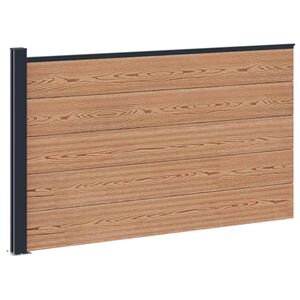 vidaXL Panneau de cl&ocirc;ture WPC et Aluminium Marron