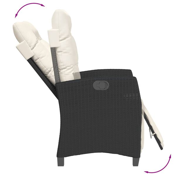 vidaXL Ensemble &agrave; manger de jardin coussins 5pcs Noir R&eacute;sine tress&eacute;e