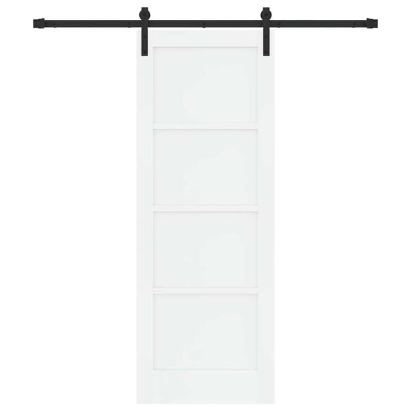 vidaXL Porte coulissante Blanc et Noir 73,5 x 198,5 cm Pin massif