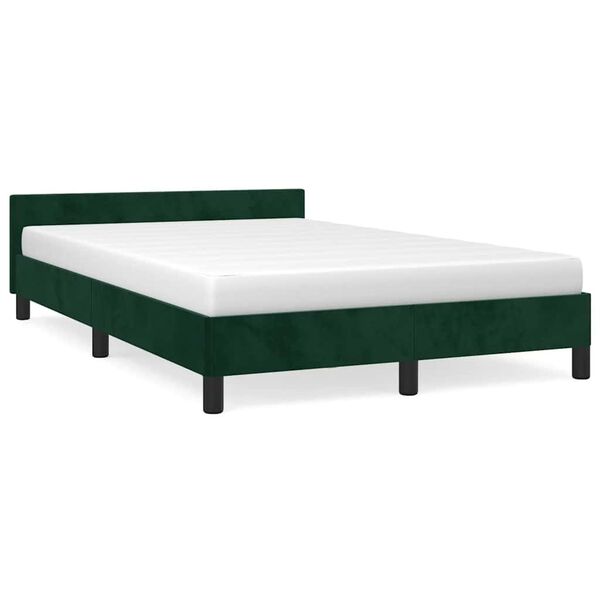 vidaXL Cadre de lit sans matelas vert fonc&eacute; 120x190 cm velours