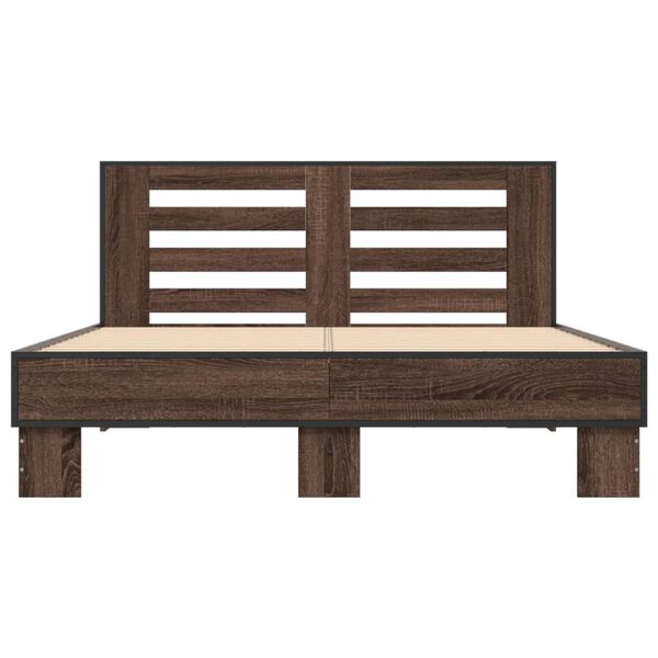 vidaXL Cadre de lit sans matelas ch&ecirc;ne marron 140x190 cm