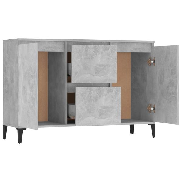 vidaXL Buffet gris b&eacute;ton 102x35x70 cm bois d'ing&eacute;nierie