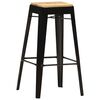 vidaXL Tabourets de bar lot de 4 noir bois de manguier massif