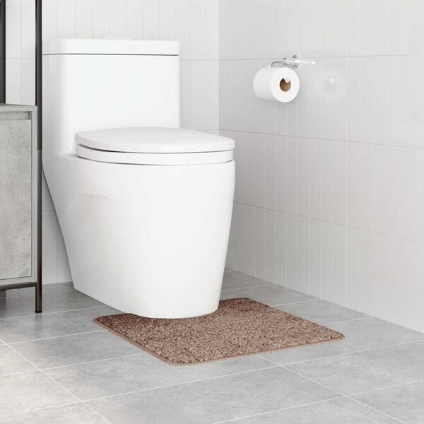 vidaXL Tapis de bain antid&eacute;rapant avec d&eacute;coupe pour toilette Marron