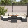 vidaXL Ensemble de canap&eacute; de jardin avec coussin 8 pcs Noir et Cr&egrave;me