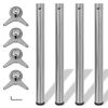 4 pieds de table r&eacute;glables en hauteur 710 mm Nickel bross&eacute;