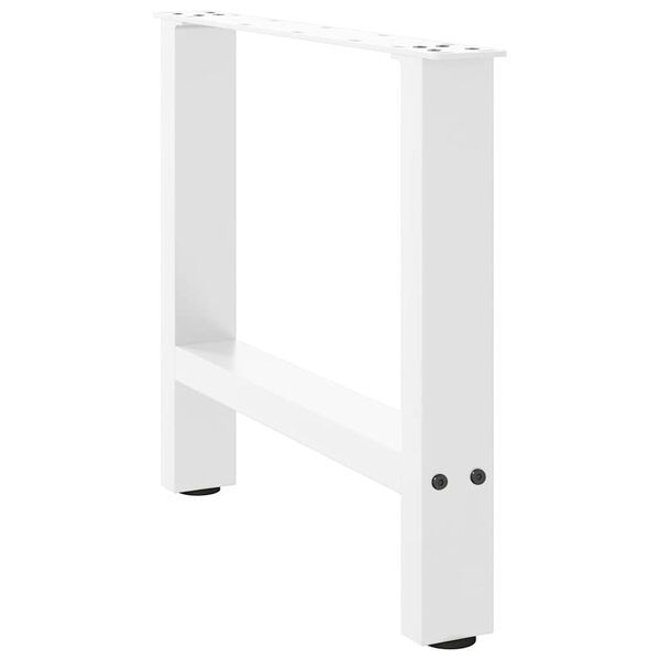 vidaXL Pieds de table basse Blanc 2 pi&egrave;ces 60 x (42-43) cm Acier