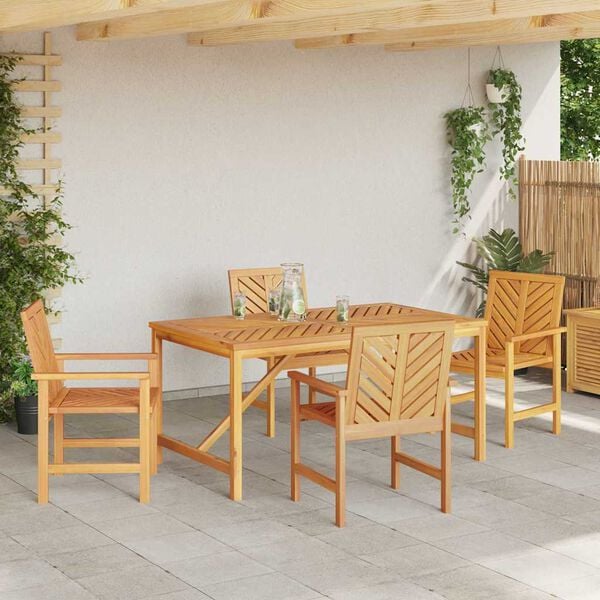 vidaXL Ensemble de salle à manger pour jardin 5 pcs Marron