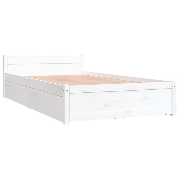 vidaXL Cadre de lit sans matelas avec tiroirs blanc 90x200 cm