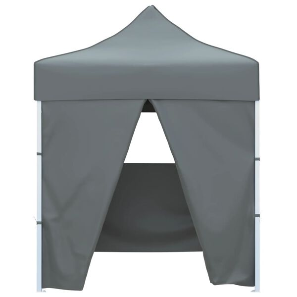 vidaXL Tente de r&eacute;ception pliable avec 4 parois 2x2 m Acier Anthracite