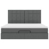VidaXL Cadre de lit ottoman avec matelas gris fonc&eacute; 160x200cm tissu