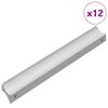 vidaXL Poign&eacute;e Uni 12 pcs Argent&eacute; 105.7 x 7.4 x 15.5 mm Aluminium