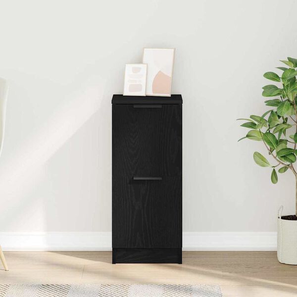 vidaXL Buffet Ch&ecirc;ne noir 30 x 30 x 70 cm Bois d'ing&eacute;nierie