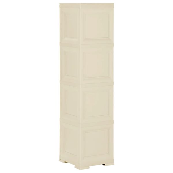 vidaXL Armoire plastique 40x43x164 cm design de bois blanc angora