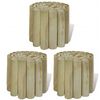 vidaXL Rouleaux de bordure de pelouse 3 pcs Bois 250x20 cm