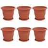 vidaXL Pots de plantes 6 pcs Rouge brique &Oslash; 26 x 21.5 cm Plastique