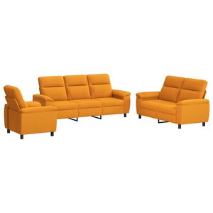 vidaXL Ensemble de Canap&eacute;s 3 pcs Jaune fonc&eacute; Tissu