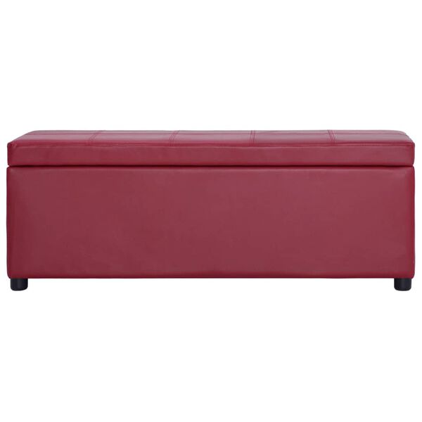 vidaXL Banc avec compartiment de rangement 116 cm Bordeaux Similicuir