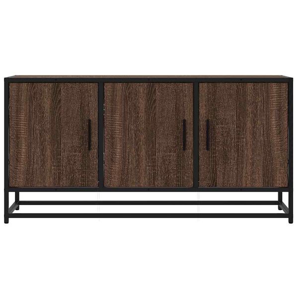 vidaXL Meuble TV ch&ecirc;ne marron 100x35x50 cm bois d'ing&eacute;nierie et m&eacute;tal