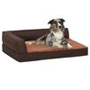 vidaXL Matelas de lit ergonomique de chien 75x53 cm Polaire aspect lin
