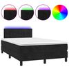 vidaXL Sommier &agrave; lattes de lit avec matelas et LED Noir 120x200 cm