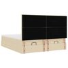 VidaXL Cadre de lit ottoman avec matelas cr&egrave;me 200x200cm tissu