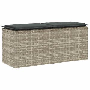 vidaXL Banc de jardin coussin gris clair 110x40x44 cm r&eacute;sine tress&eacute;e