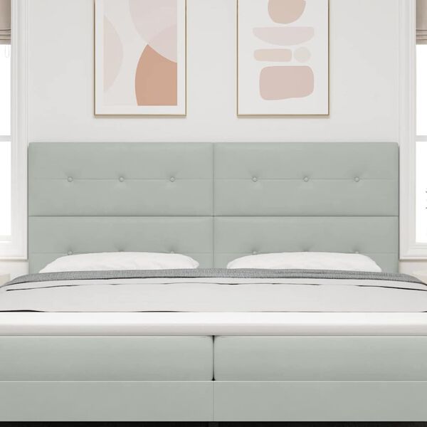 vidaXL T&ecirc;te de lit LED avec bandes LED Gris clair 200 cm Velours