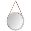 vidaXL Miroir mural avec sangle Argent&eacute; &Oslash; 55 cm