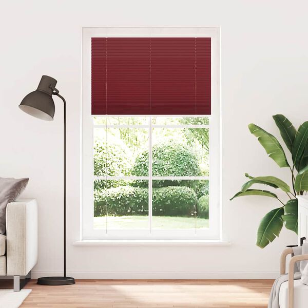 vidaXL Store pliss&eacute; rouge bordeaux 120x200 cm largeur du tissu 119,4cm