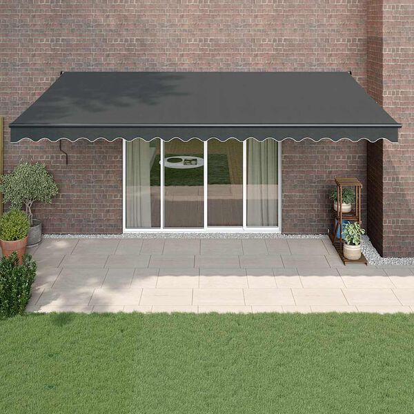 vidaXL Auvent r&eacute;tractable anthracite 5x3 m tissu et aluminium