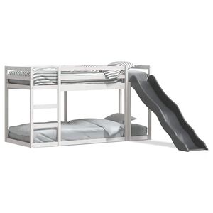 vidaXL Lit superpos&eacute; avec toboggan et &eacute;chelle sans matelas 90x200 cm