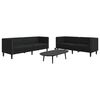vidaXL Ensemble de canapé Chesterfield 2 pcs noir similicuir